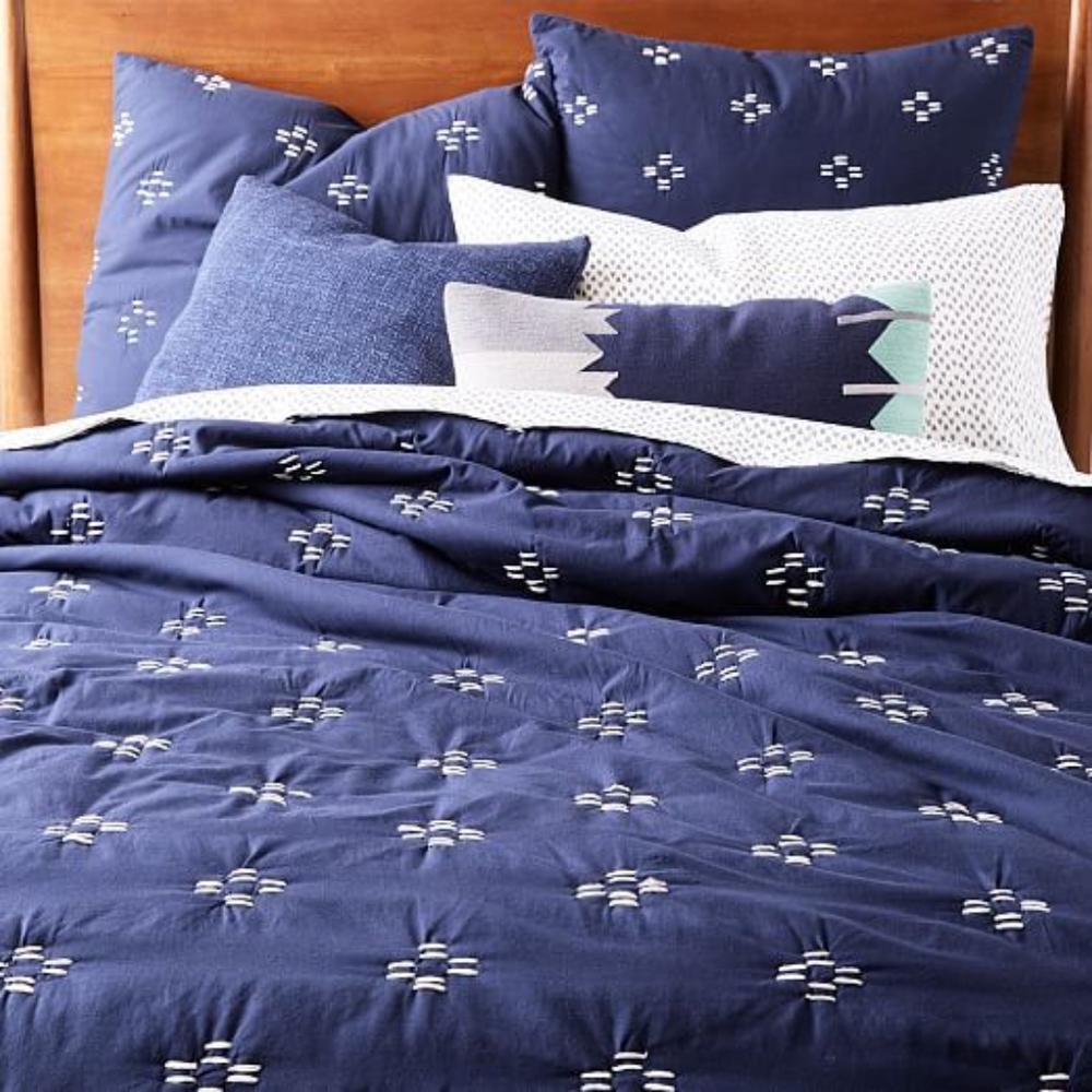 ISO West Elm Dash Stitch Quilt Queen/Full